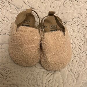 Carter's Fuzzy Tan Kids Slippers